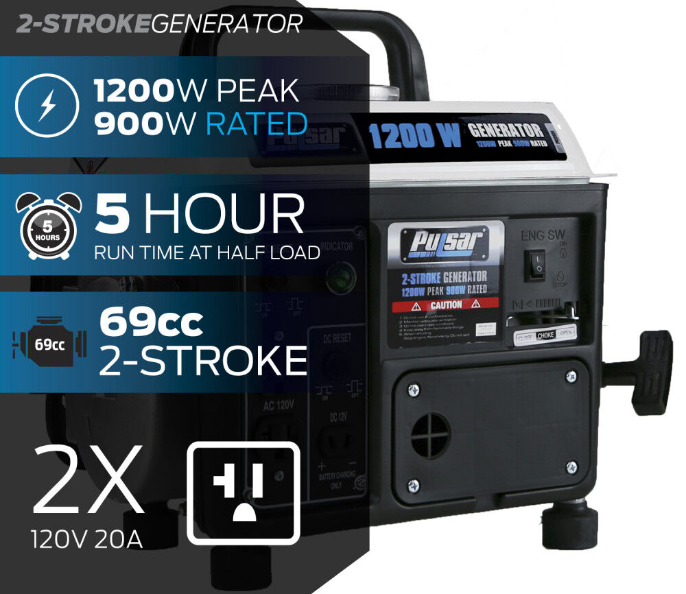 Pulsar Products 1,200 Watt Gas Powered 49-State Portable Generator, large image number 4