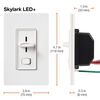 Lutron Skylark LED+ 120V 150W Gloss Ivory 3-Way Dimmer W/Rocker Switch, small image number 4