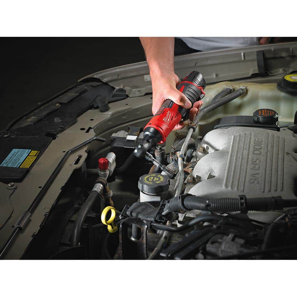 Milwaukee M12 Stubby 3/8 Inch Impact Wrench Kit and 3/8 Inch Ratchet Bundle, large image number 15