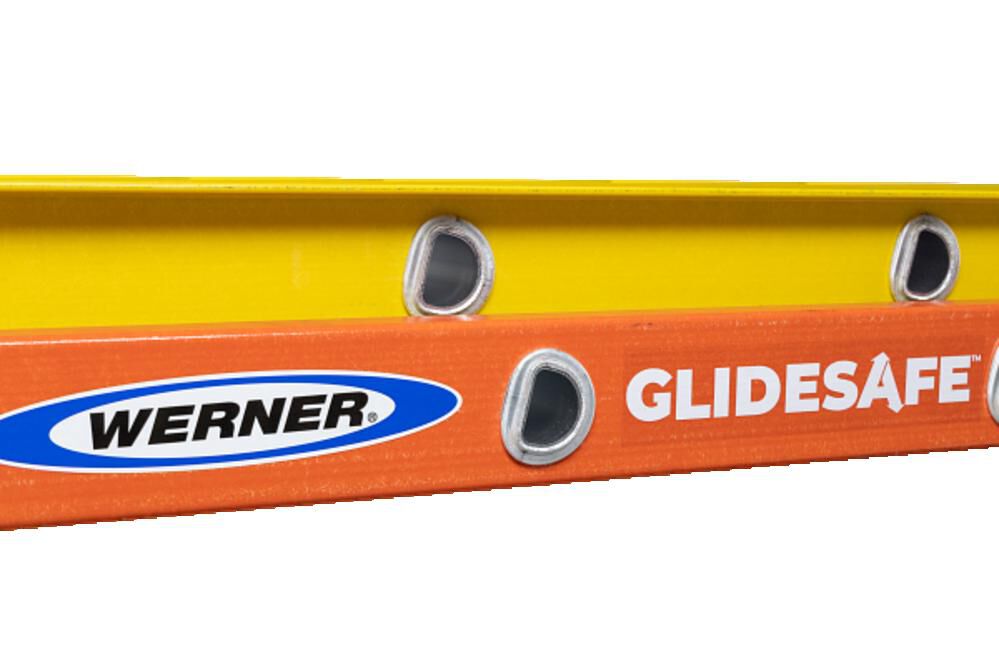 Werner Glidesafe Extension Ladder Fiberglass Tri Rung Type IA 36', large image number 3
