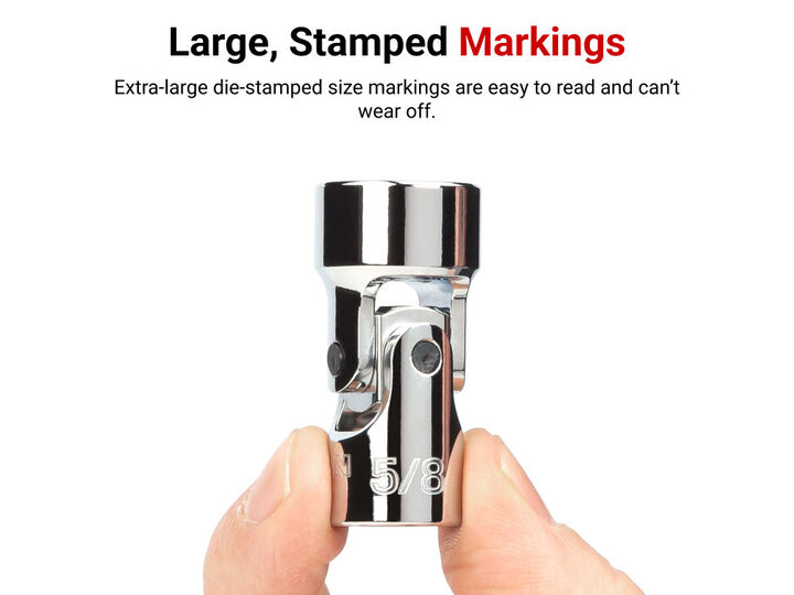 Tekton 1/4 Inch 6 Point U-Joint Socket Set, 16 Pieces (1/4-9/16 Inch, 6-14 mm), large image number 4