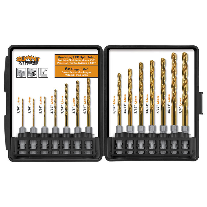 Montana Brand Tools Wood/Metal Drill Bit Set Titanium Coated 14pc