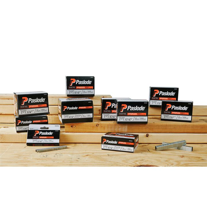 Paslode Wide Crown Staples 1/2in Crown x 9/16in Length Galvanized 5000qty, large image number 1