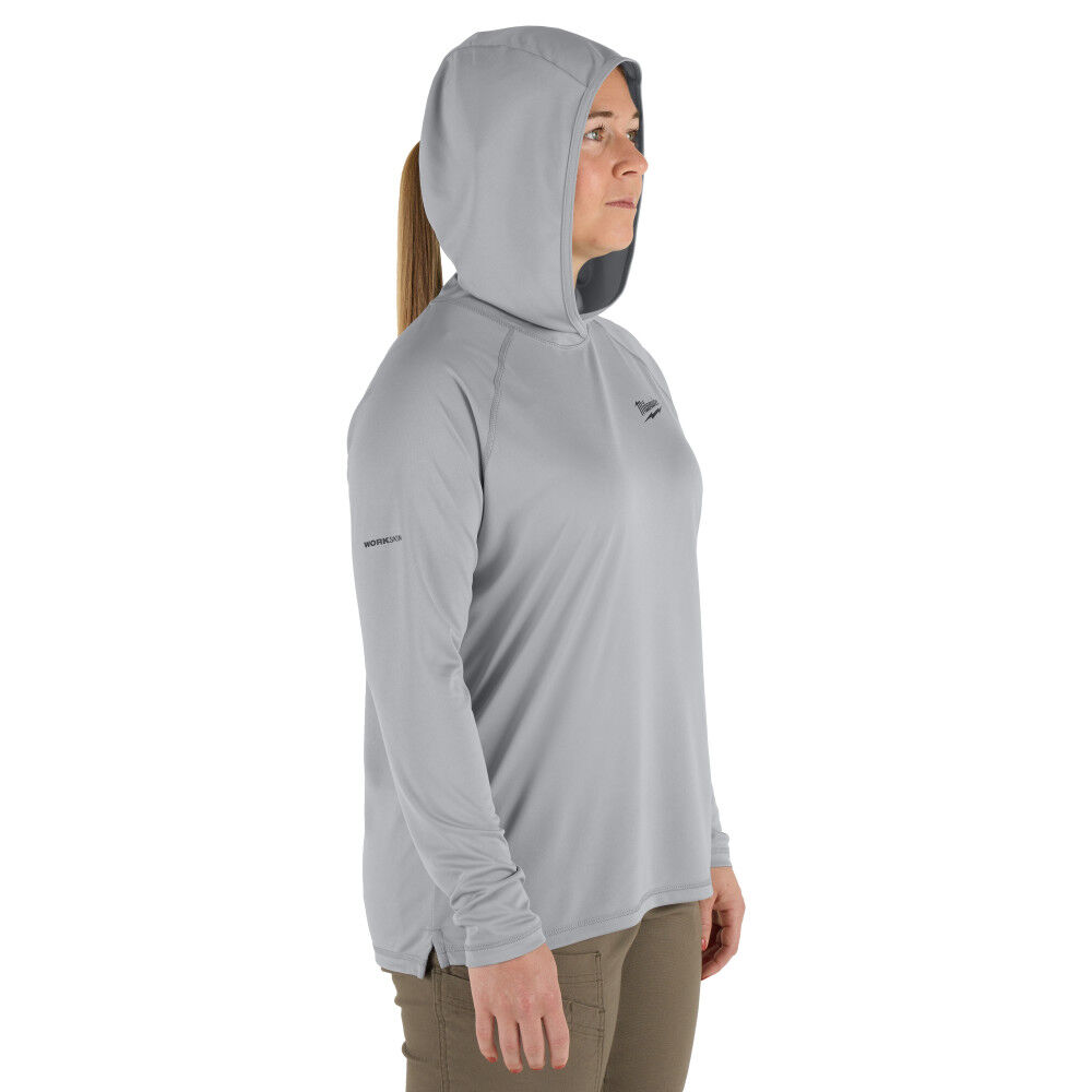 Milwaukee Women's WORKSKIN Hooded Shirt - Gray M, large image number 8