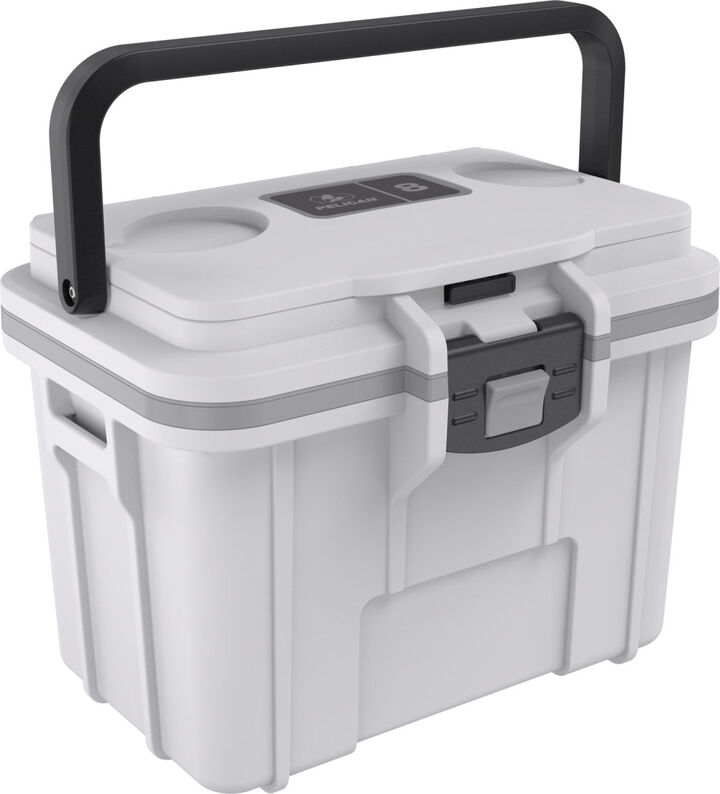 Pelican Plastic Personal Cooler with Handle, 8 Quart, White and Gray, large image number 4