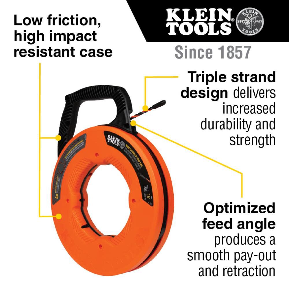 Klein Tools 75 ft High Flex Polyester Fish Tape, large image number 2