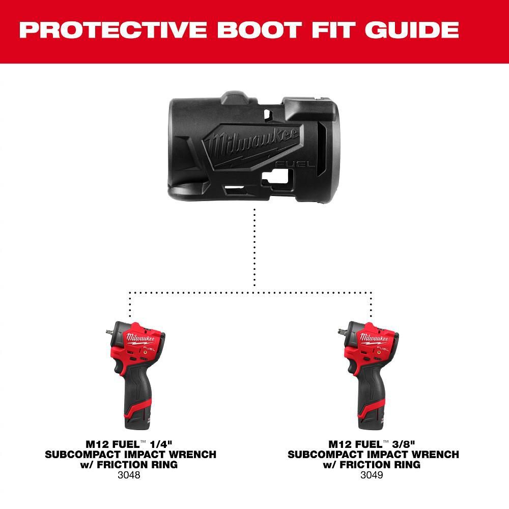Milwaukee M12 FUEL 1/4 Inch Subcompact Impact Wrench (Bare Tool) with Protective Boot, large image number 10