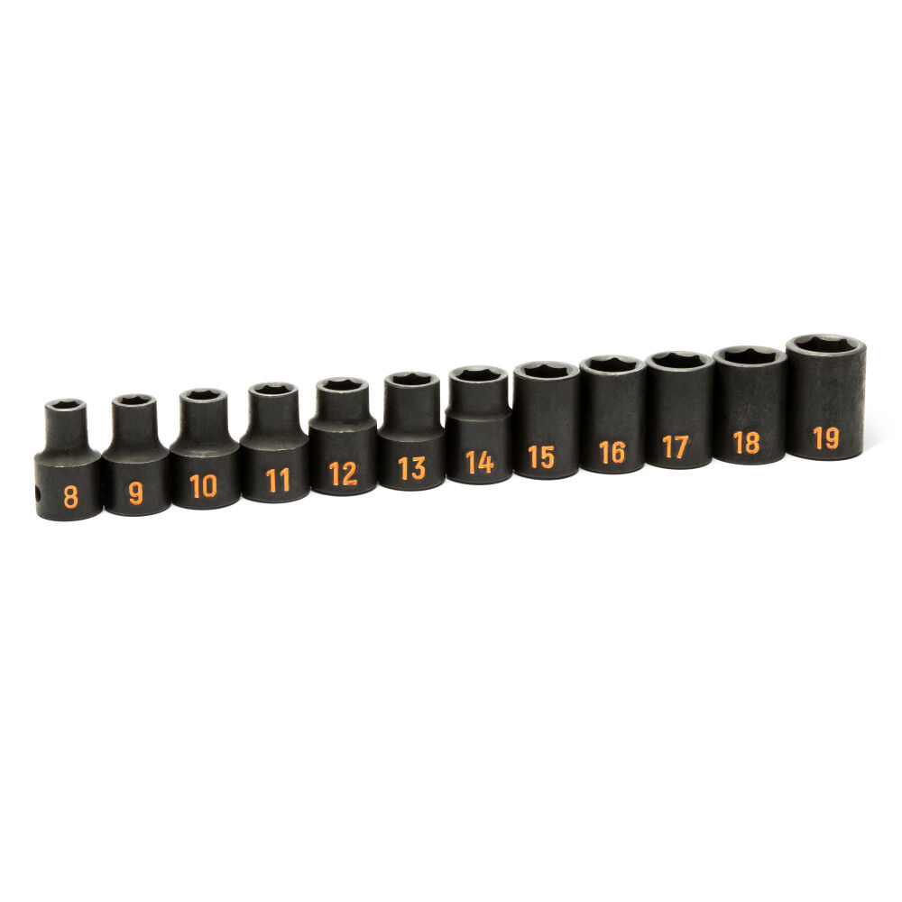 GEARWRENCH 1/2 Inch Drive 6 Point Metric Hi-Viz Impact Socket Set 12 Pieces, large image number 1
