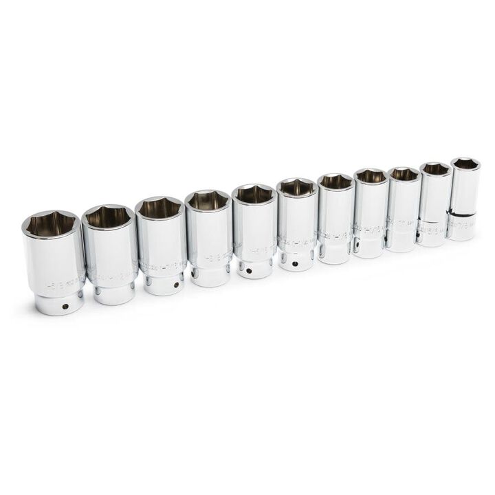 GEARWRENCH 3/4 Inch Drive 6 Point SAE Deep Socket 11 Piece Set