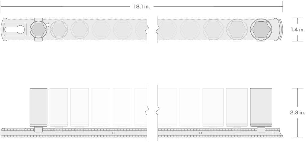 Tekton 3/8 Inch Drive Semi-Deep 6 Point Sockets, Rail, 1/4 - 1 Inch, 15 Pieces, large image number 7
