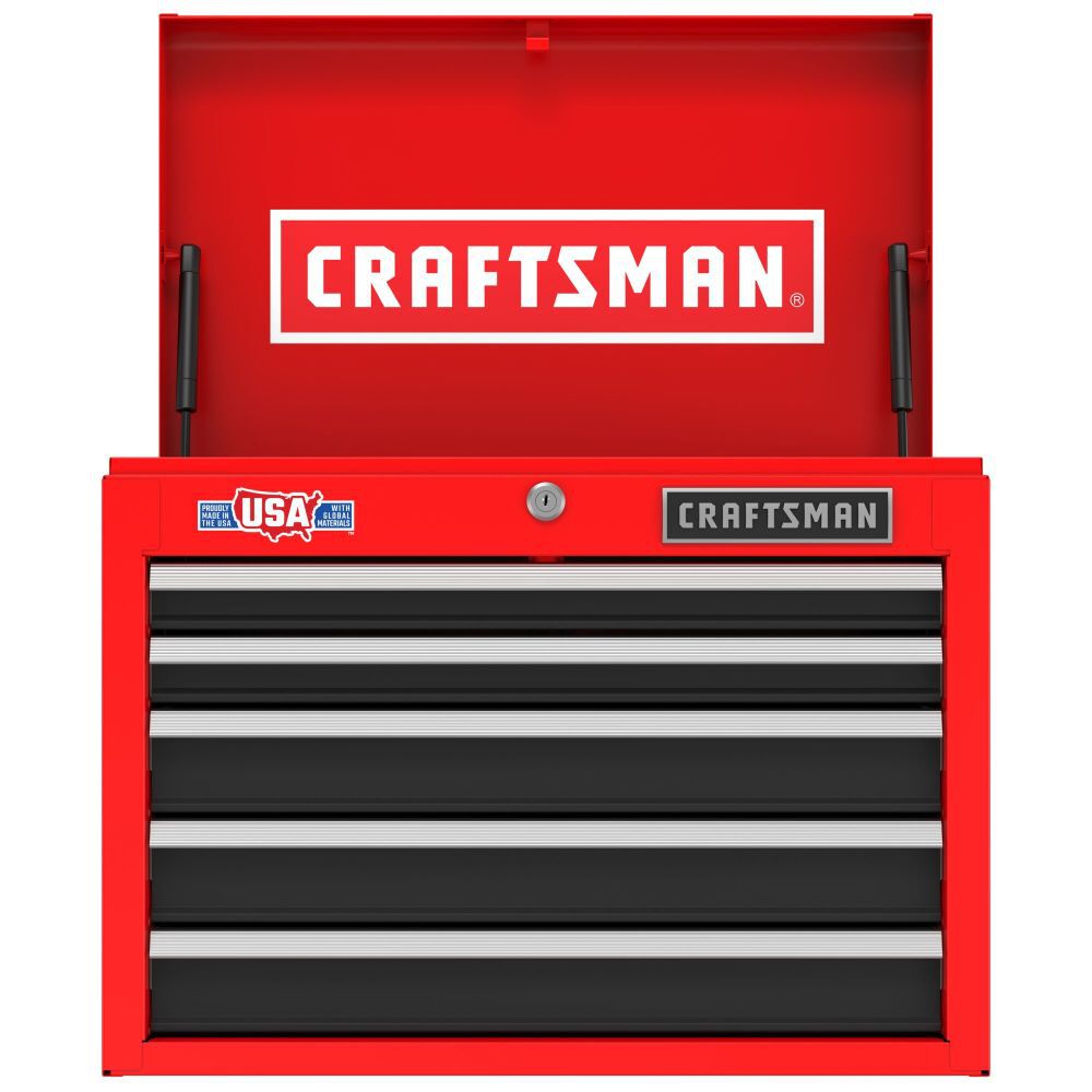 CRAFTSMAN S2000 26 Inch 5-Drawer Metal Tool Chest, Red, large image number 7