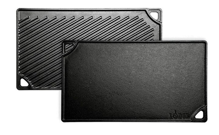 Lodge Cast Iron 16 3/4 x 9 1/2 Inch Black Double Play Reversible Grill/Griddle Pan