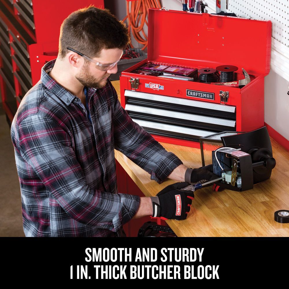 CRAFTSMAN 6 Ft. Wide Workbench With Butcher Block Top (Red), large image number 4