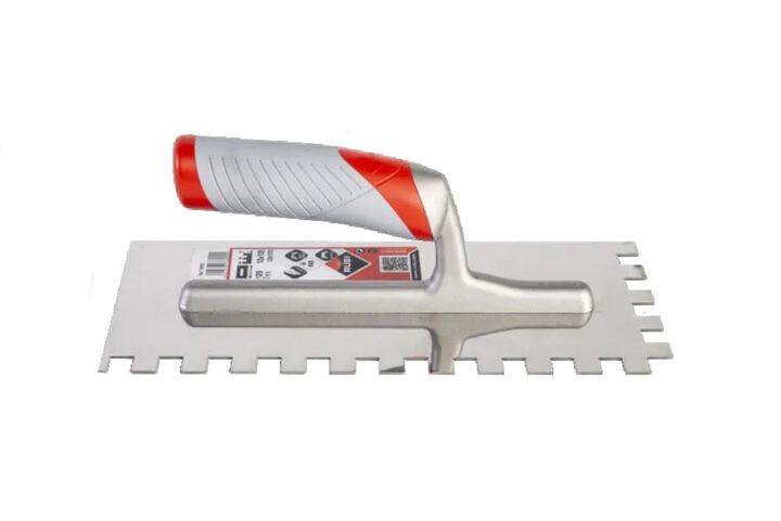 Rubi Tools Stainless Steel Notched Trowel 11 Inch 1/2 Inch x 1/2 Inch