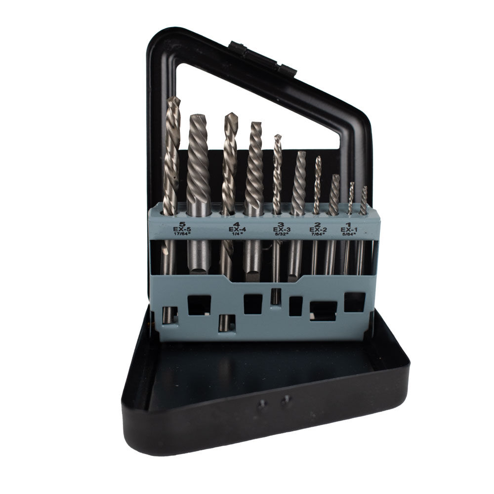 Forney Industries 10-Piece Left Hand Drill Bit and Spiral Screw Extractor Set, large image number 2