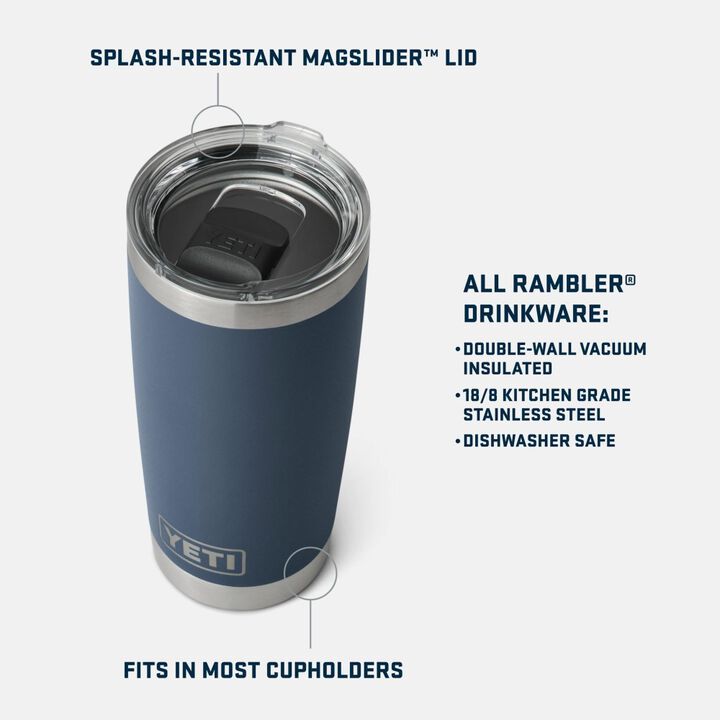 YETI Rambler 20 Oz Tumbler with Magslider Lid, Moon Dust, large image number 2