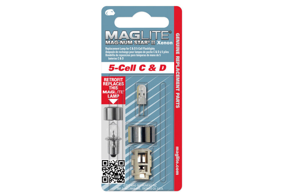 Maglite Bi-Pin Base Replacement Xenon Lamp For Maglite 5-Cell C and D, large image number 1