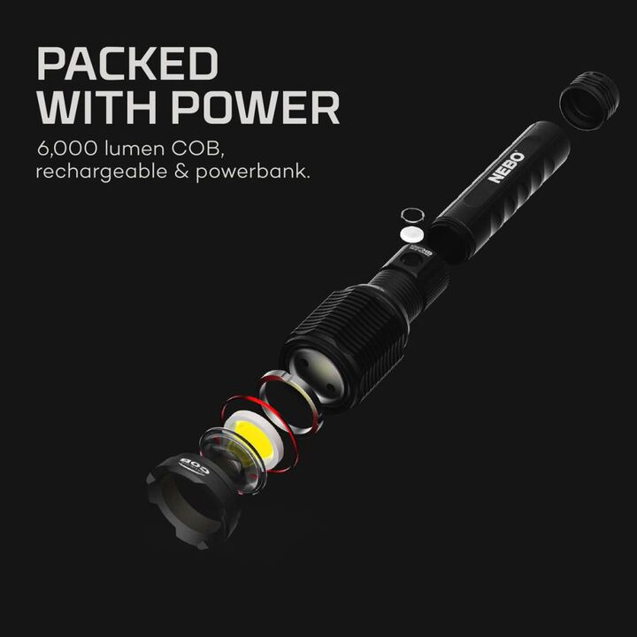 Nebo Redline 6K Flashlight 6000 Lumens Waterproof Rechargeable, large image number 2