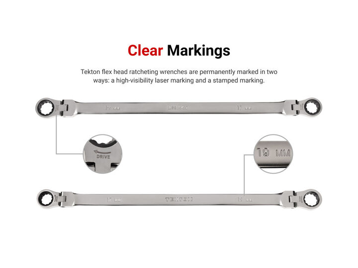 Tekton Flex Head Ratcheting Box End Wrench Set, 6 Piece (1/4-13/16 Inch), large image number 3