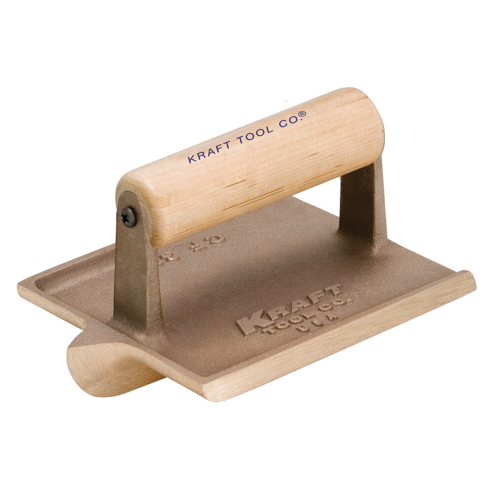 Kraft Tool Co 6 Inch x 4-1/2 Inch 3/8 Inch Radius Big Bit Bronze Groover with Wood Handle, large image number 1