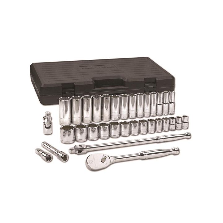 GEARWRENCH 33 pc. 1/2in Drive 12 Point Standard & Deep SAE Mechanics Tool Set