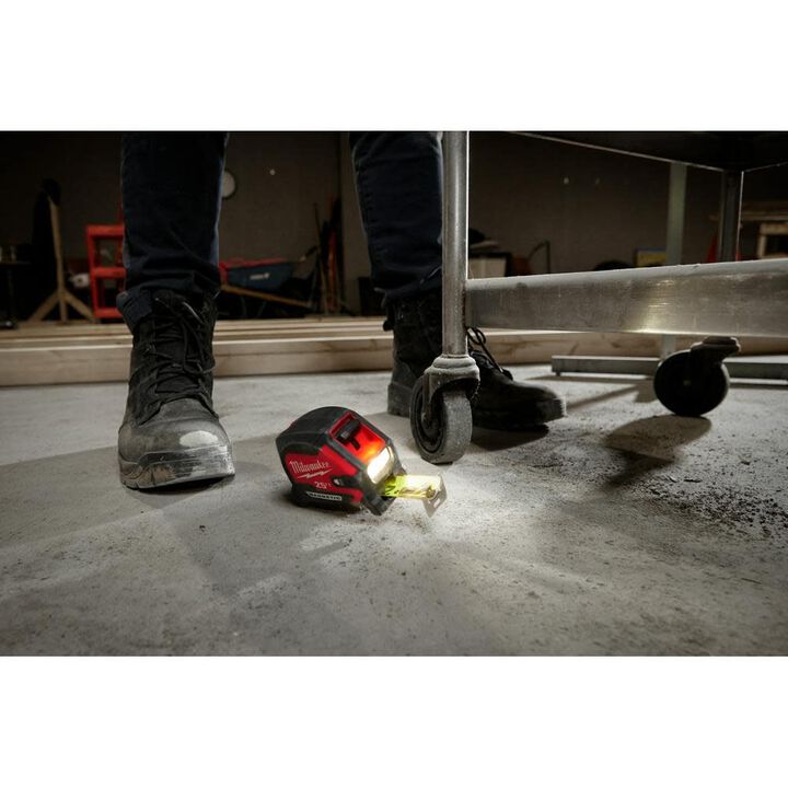 Milwaukee 25ft Wide Blade Magnetic Tape Measure with 100L Light, large image number 6