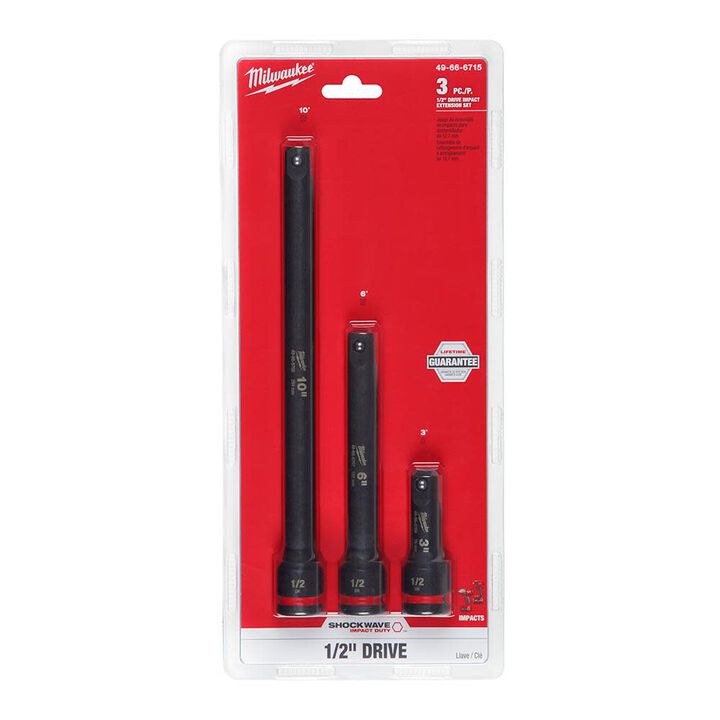 Milwaukee SHOCKWAVE Impact Duty 1/2inch Drive Extension Set 3pc