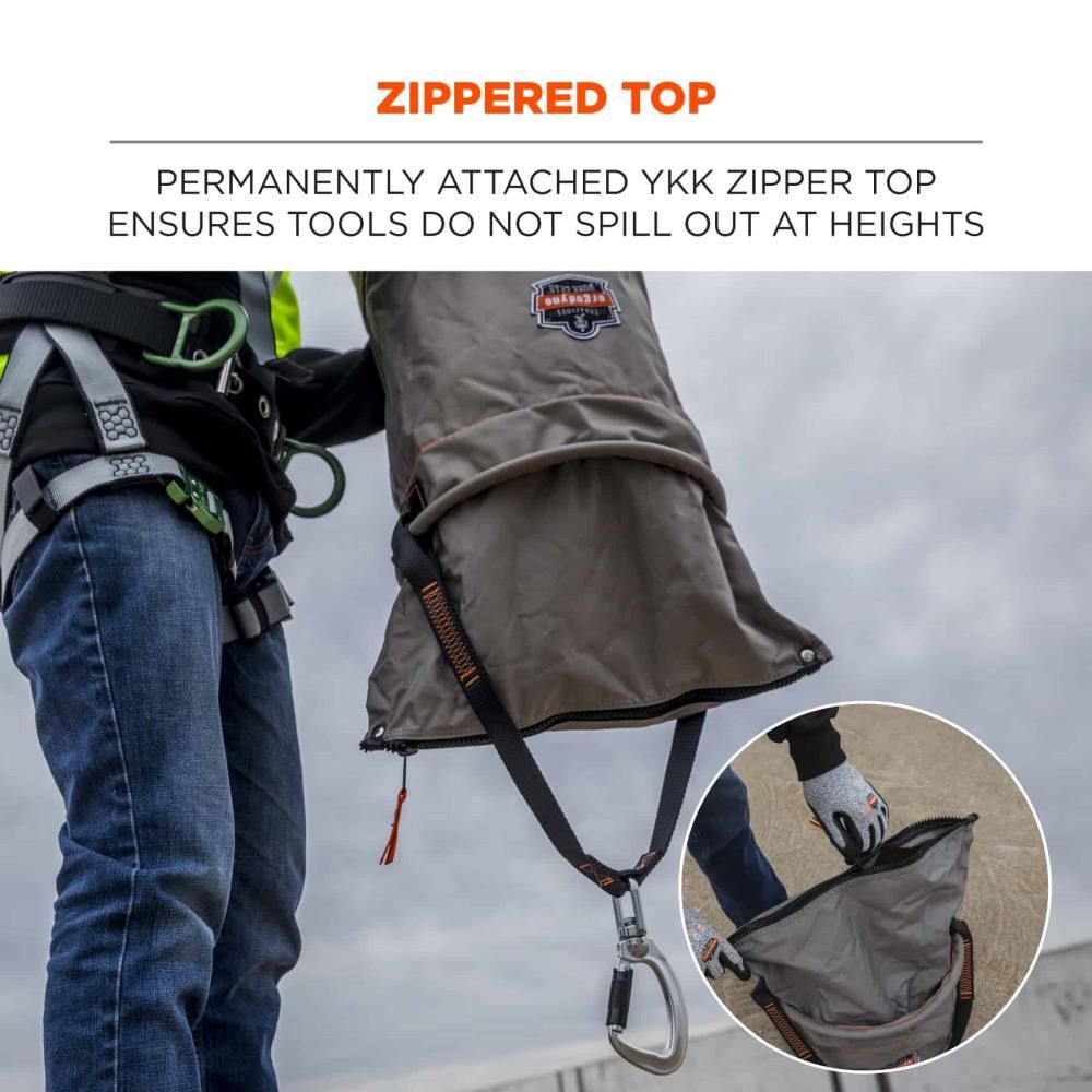 Ergodyne Hoist Bucket with Swiveling Carabiner Large Gray, large image number 3