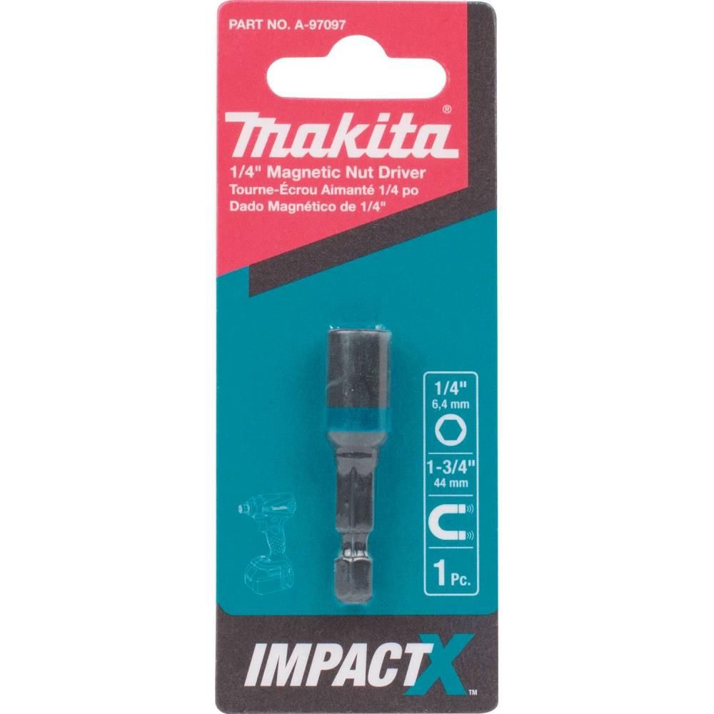 Makita Impact X 1/4 x 1-3/4 Magnetic Nut Driver, large image number 2