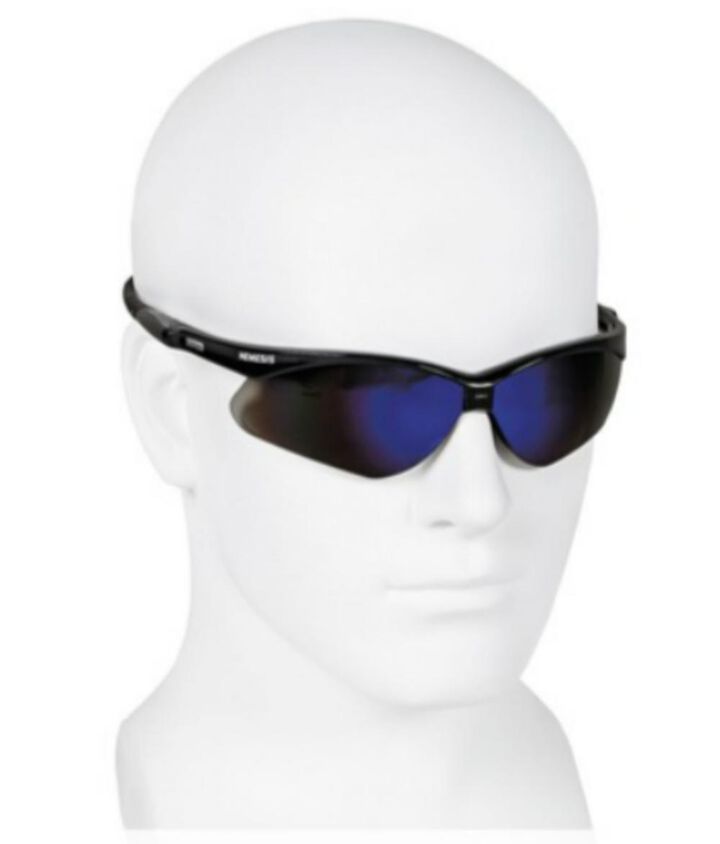 Ansell Protective Products Nemesis Safety Glasses Black Frame Blue Mirror Lens, large image number 2