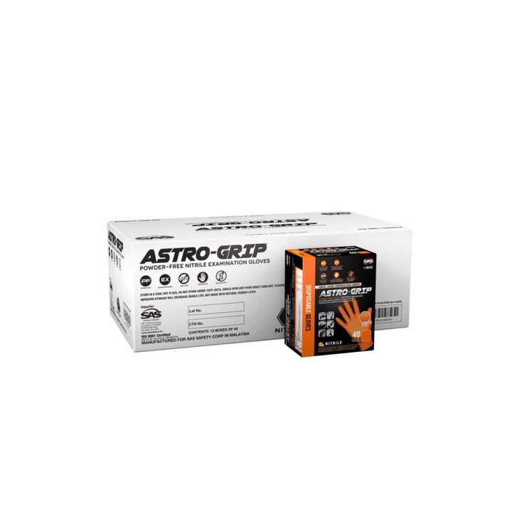 SAS Safety Nitrile Disposable Gloves, Orange, X-Large 40ct, large image number 6