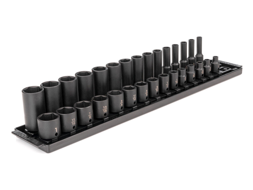 Tekton 3/8 Inch 6 Point Impact Socket Set, 30 Pieces (1/4-1 Inch), large image number 2
