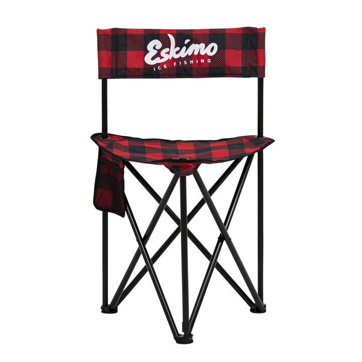 Eskimo X-Large Folding Ice Fishing Chair with 600 Denier Plaid Pattern Fabric