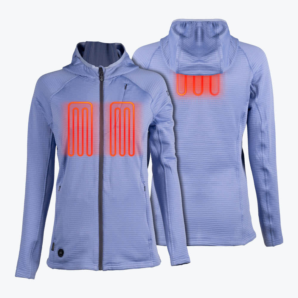 Mobile Warming 7.4V Element Mid-Layer Full Zip Heated Hoodie Kit Womens Periwinkle XL, large image number 1