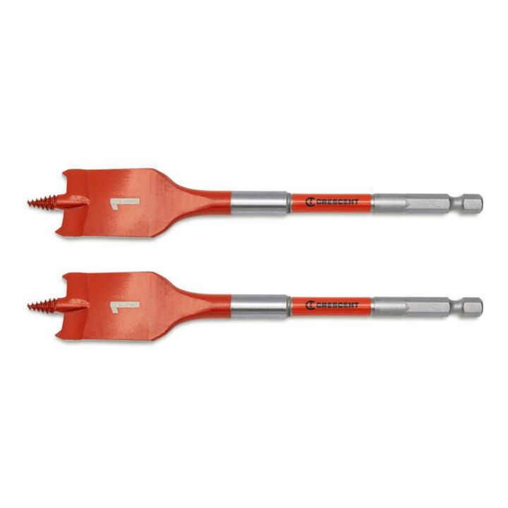Crescent 1 in x 6 in Screw Point Spade Drill Bit 2pk