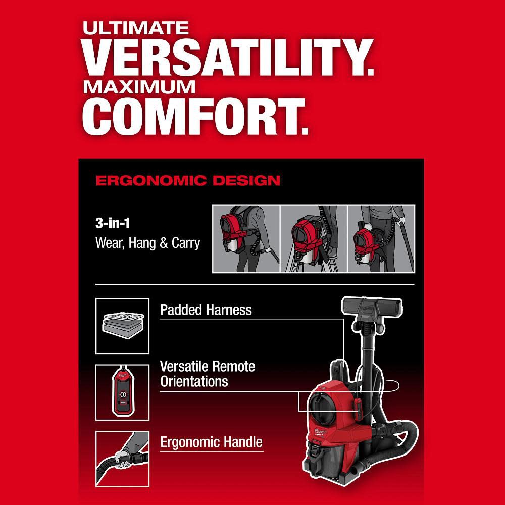 Milwaukee M18 FUEL 3-in-1 Backpack Vacuum (Bare Tool), large image number 7