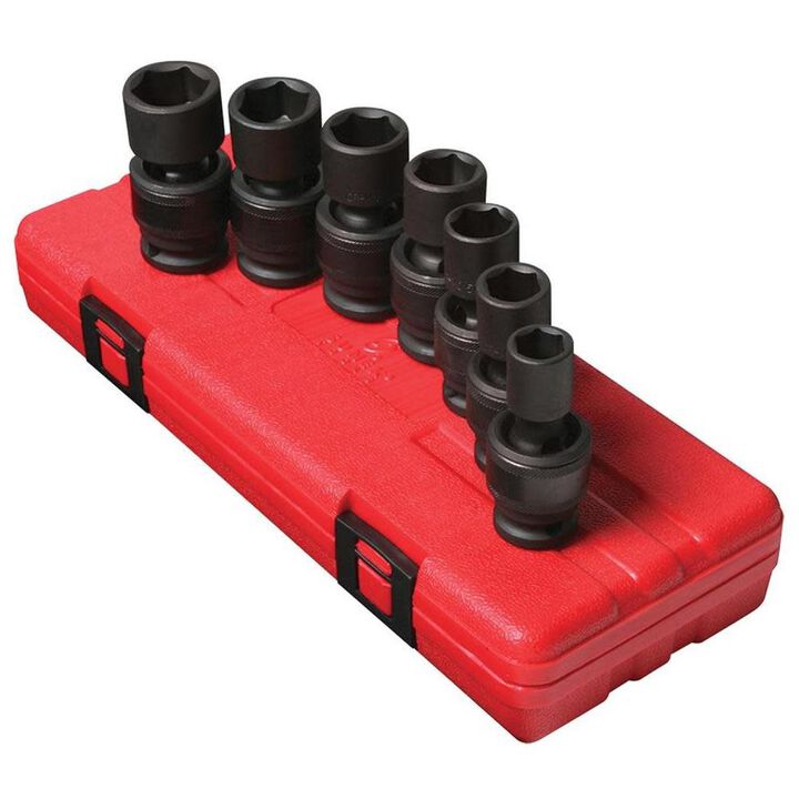 Sunex 7 pc. 1/2 In. Drive Metric Universal Impact Socket Set