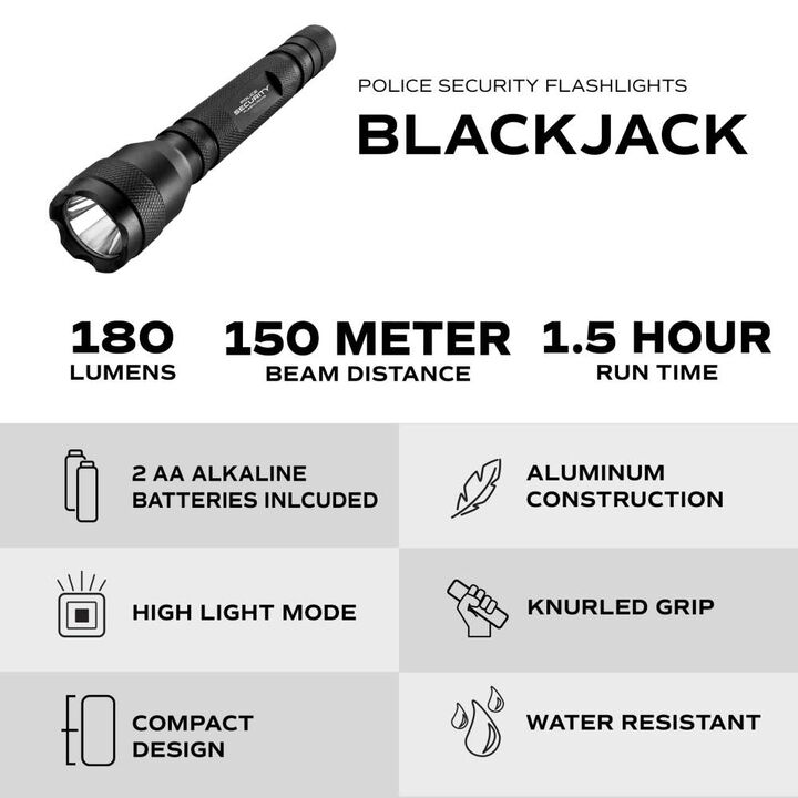 Police Security BLACKJACK 250 Lumens 2 AA Alkaline Battery Powered Penlight, large image number 3