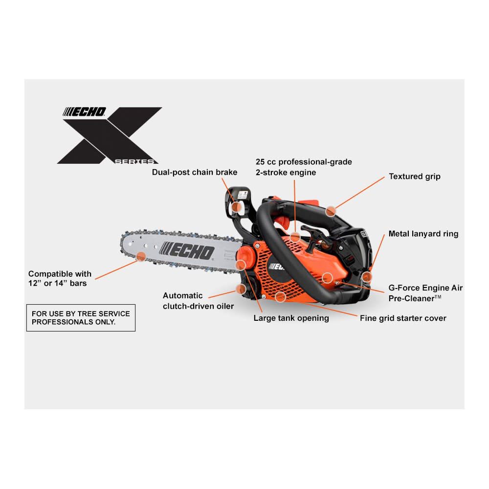 Echo 14inch Chainsaw Bar & Chain 25cc 1.46HP Textured Grip, large image number 2