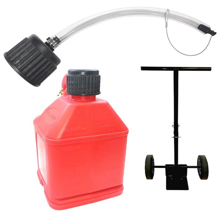 Flo-Fast DEF Pour Spout and Two 5 Gallon Containers with Versa Cart