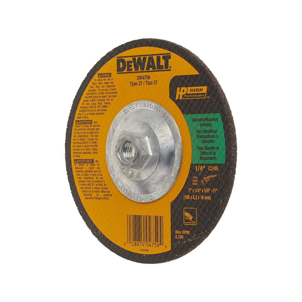 DEWALT 7-in x 1/4-in x 5/8-in to 11 Grinding Wheel, large image number 5