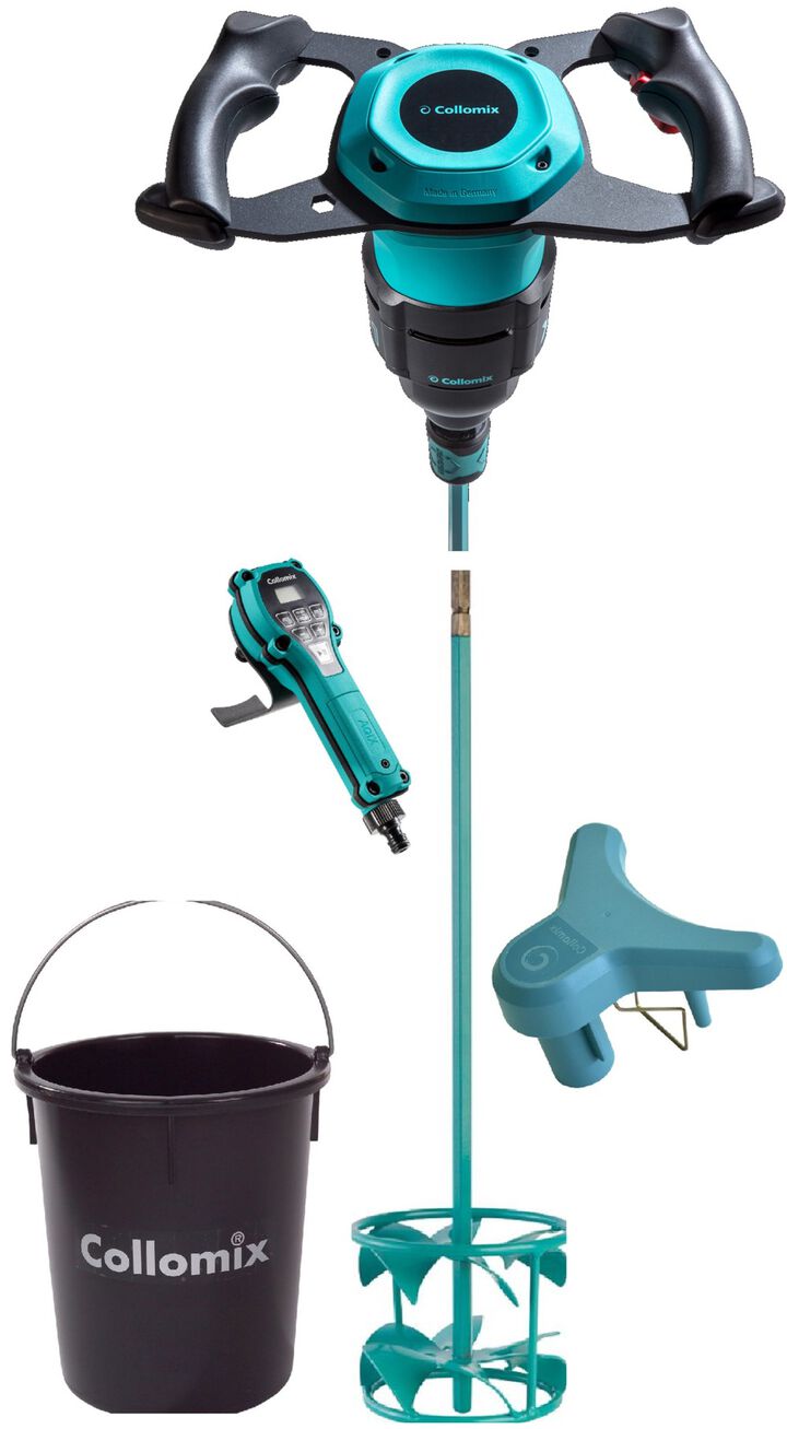 Collomix XQ1 Classic Mixer Low Viscosity Paddle 9gal Mixing Bucket Water Dosing Instrument & Dust Extraction Tool