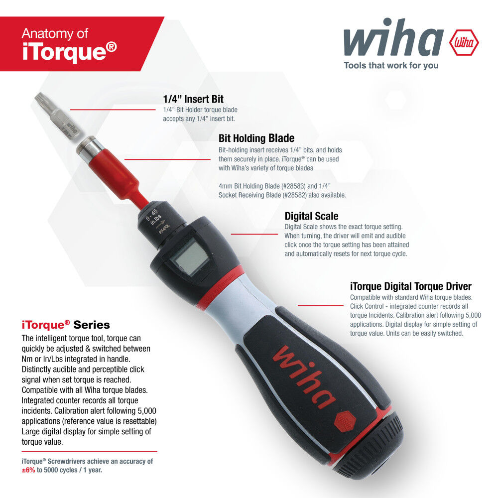 Wiha iTorque 7-26 Inch/Lb with 1/4 Inch Blade Adapter, large image number 2