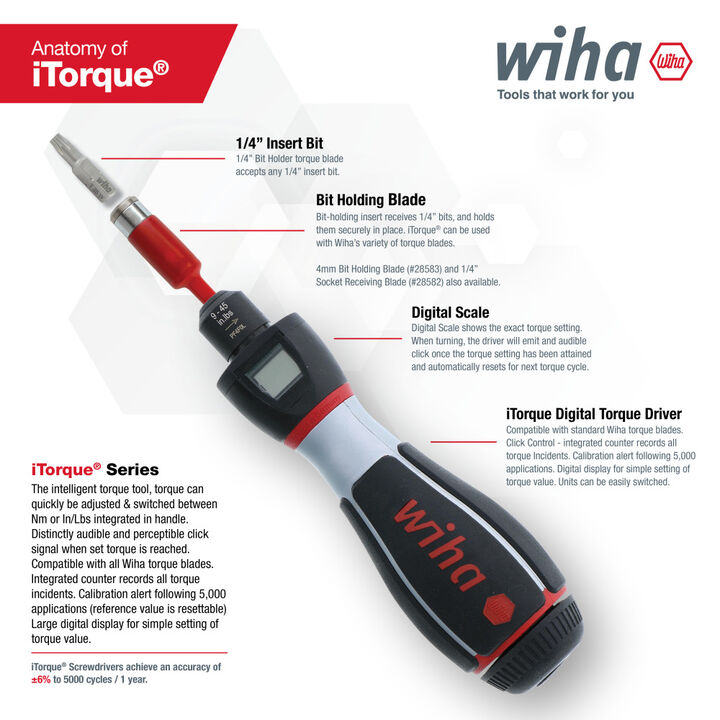Wiha iTorque 7-26 Inch/Lb with 1/4 Inch Blade Adapter, large image number 1