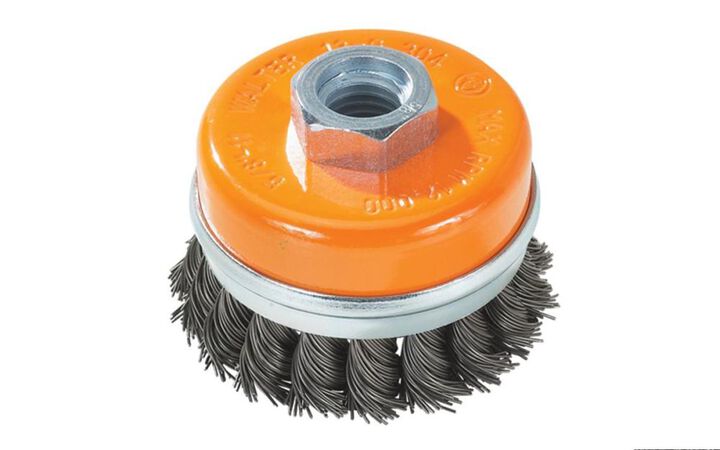 Walter 3 Inch Cup Brush with Knot-Twisted Wires and Ring