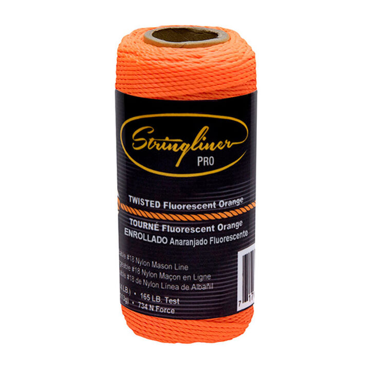 Stringliner 135 Ft. Twisted Flo Orange Mason's Line Roll