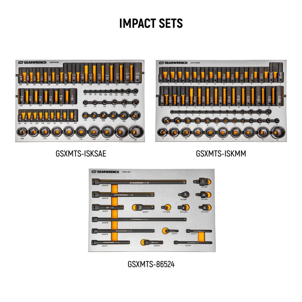 GEARWRENCH 1268 Piece MEGAMOD Master Mechanics Tool Set in Premium Modular Foam Trays with Tool Storage, large image number 9