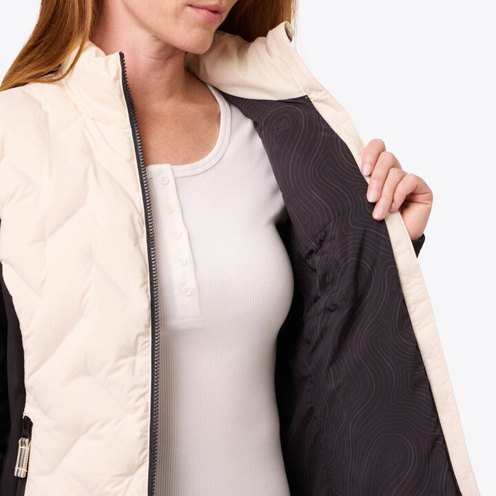 Mobile Warming Womens Aria Hybrid Black and Cream Heated Jacket Kit Medium, large image number 6