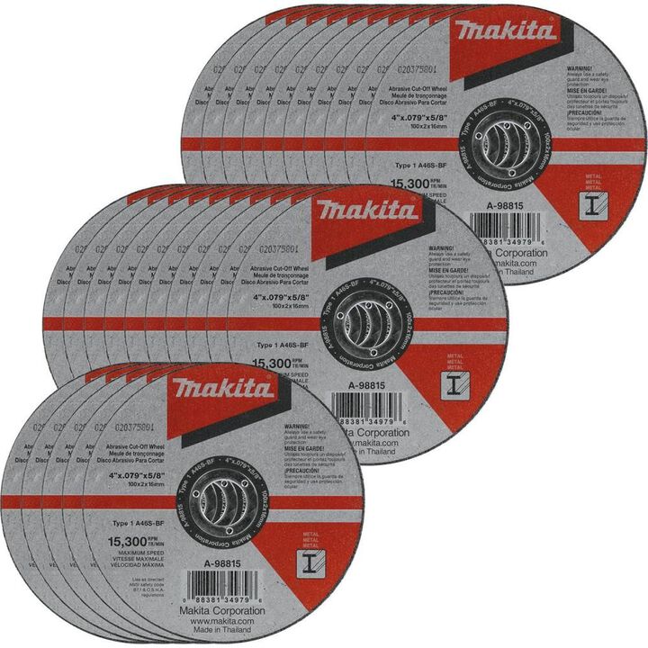 Makita Cut-Off Wheel Metal, 4 Inch x 5/8 Inch, 25pk