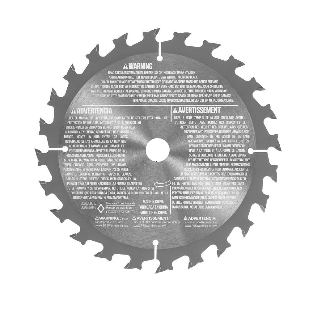 SKIL 6-1/2 in 24-Tooth Carbide Tipped Circular Saw Blade, large image number 4